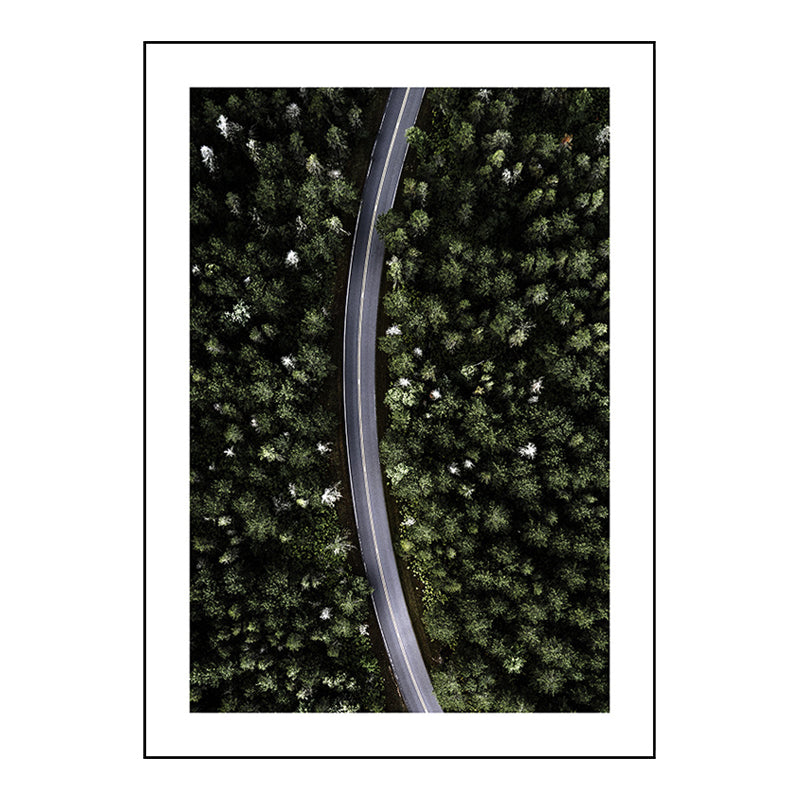 Soft Color Road Landscape Painting Textured Art Print for Bedroom, Multiple Sizes