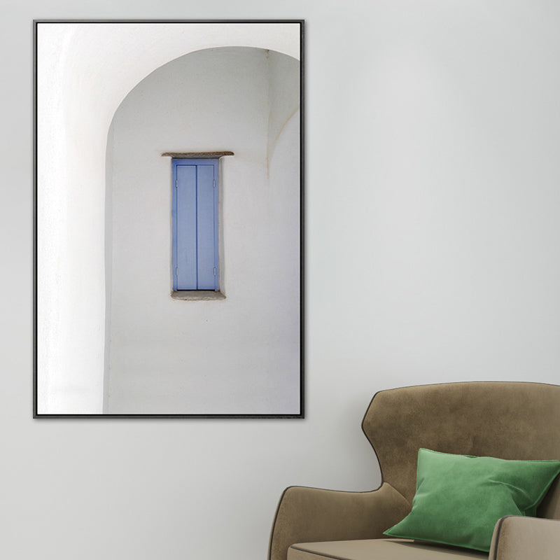 Contemporary Window Wall Art Print Pastel Color Textured Painting for Living Room