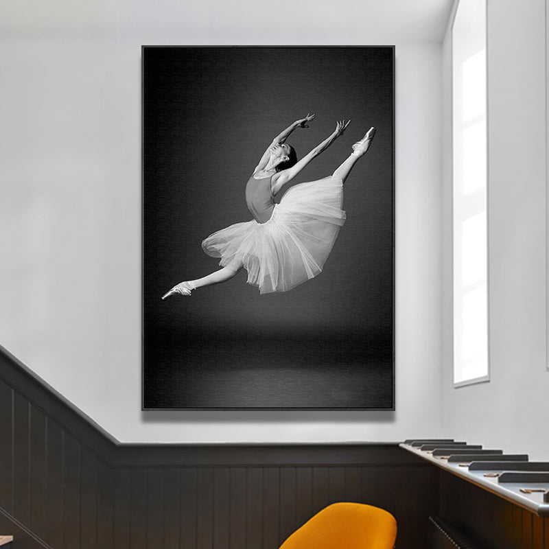 Textured Dancing Scene Painting Canvas Contemporary Wall Decor for Girls Bedroom