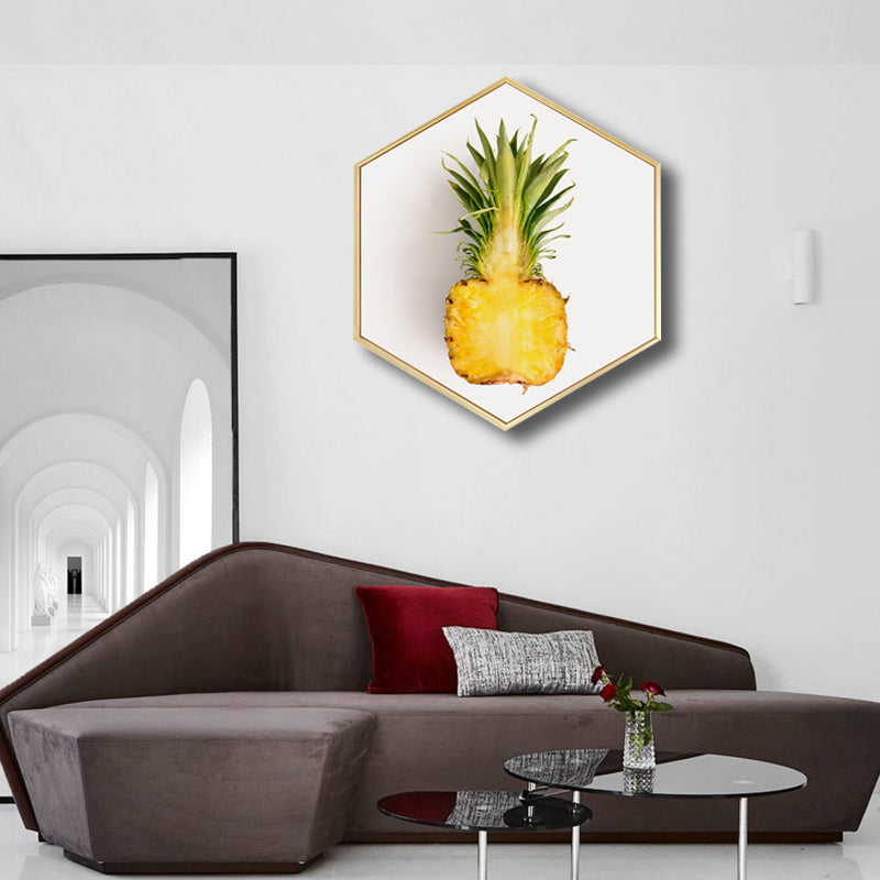 Scandinavian Style Tasty Fruits Canvas Light Color Textured Art Print for Dining Room