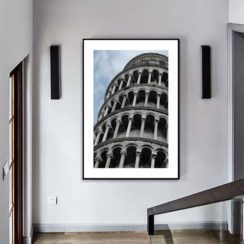 Grey Colosseum Wall Decor Landmark Global Inspired Textured Canvas Wall Art for Home