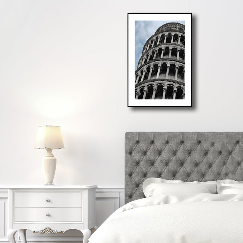 Grey Colosseum Wall Decor Landmark Global Inspired Textured Canvas Wall Art for Home