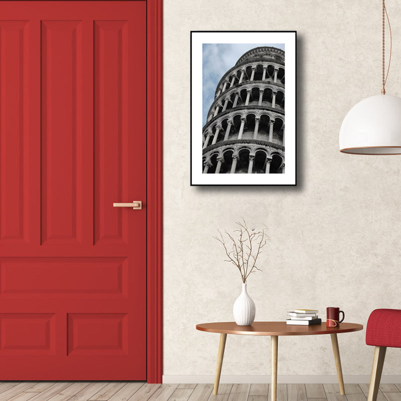 Grey Colosseum Wall Decor Landmark Global Inspired Textured Canvas Wall Art for Home