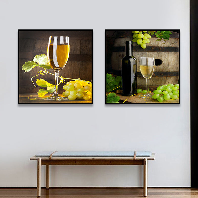 Photograph Drinks Canvas Wall Art Bright Modern Style Wall Decor for Dining Room