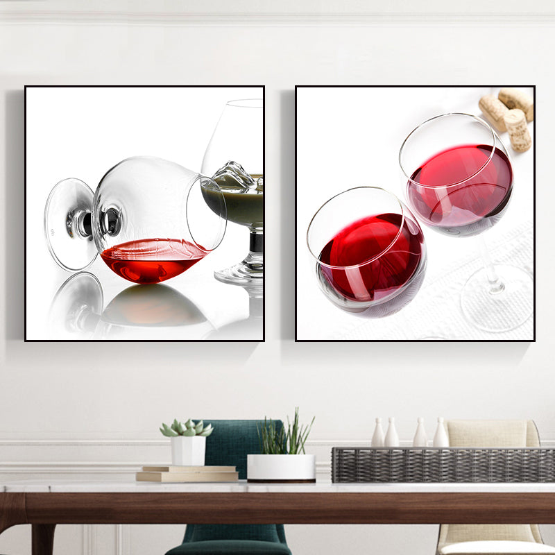 Photograph Drinks Canvas Wall Art Bright Modern Style Wall Decor for Dining Room