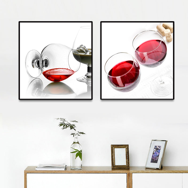 Photograph Drinks Canvas Wall Art Bright Modern Style Wall Decor for Dining Room