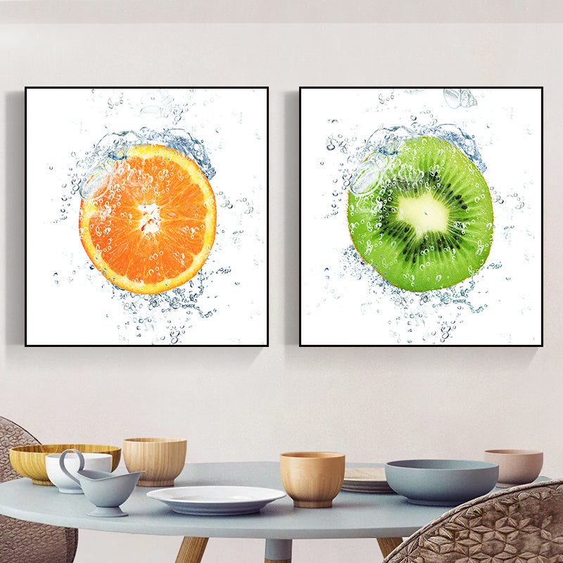 Photograph Drinks Canvas Wall Art Bright Modern Style Wall Decor for Dining Room