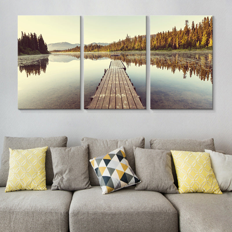 Forest Landscape Painting Soft Color Canvas Art Print Textured, Multiple Sizes Available