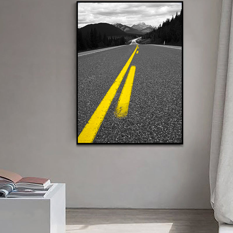 Black Mountain Road Canvas Print Textured Contemporary Living Room Wall Art Decor