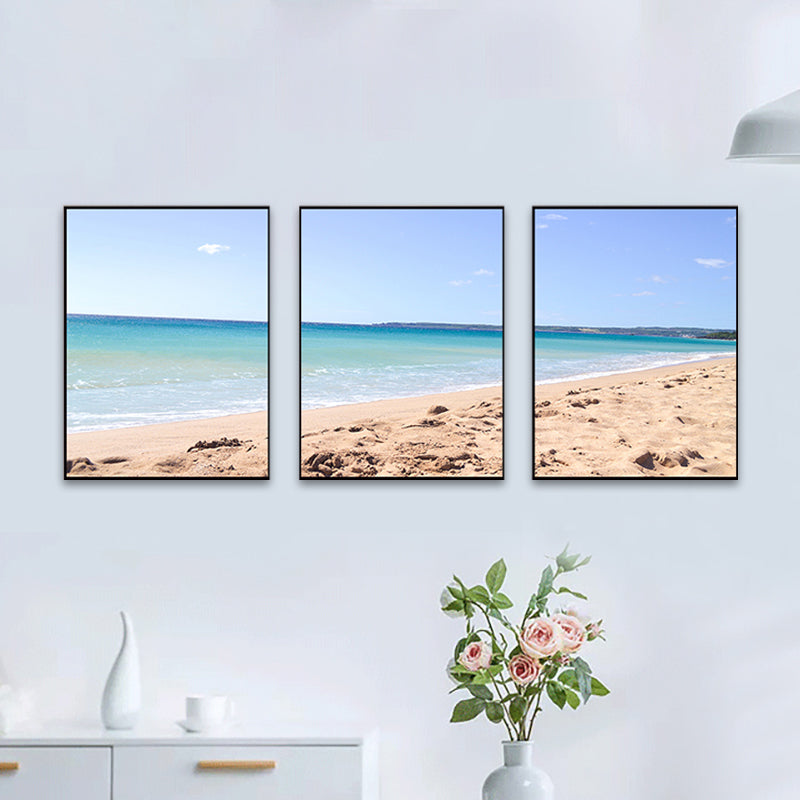 Blue Sea Beach Scenery Canvas Multi-Piece Tropical House Interior Wall Art Print