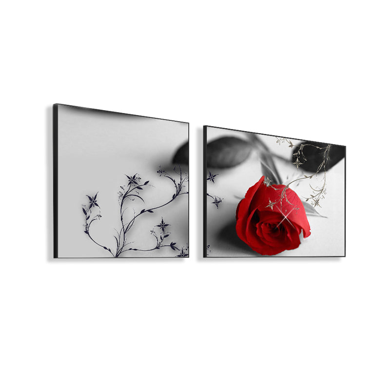 Multi-Piece Pastel Canvas Romantic Modern Flowers Wall Art Decor for Girls Bedroom