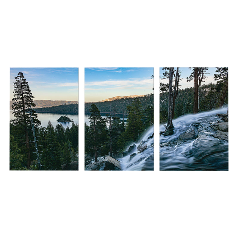 Falls Scenery Art Print Modern Canvas Wall Decor, Multiple Sizes Options, Set of Three