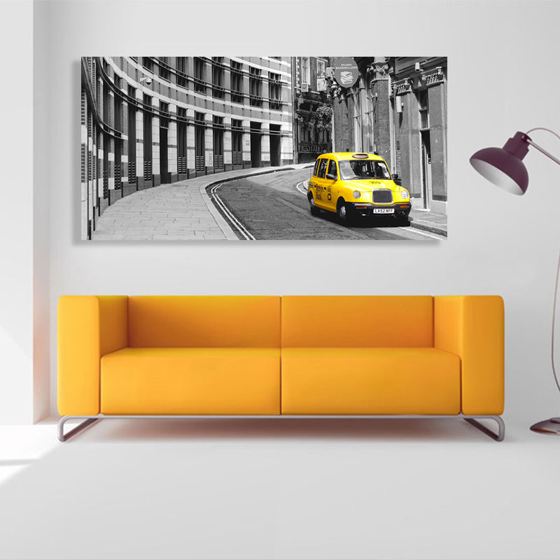 Vehicle Scene Canvas Art Print Textured Vintage Style for Girls Bedroom Painting