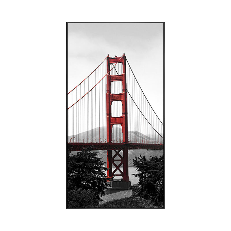 River-Crossing Bridge Canvas Wall Art Textured World Culture Style for Girls Bedroom Painting