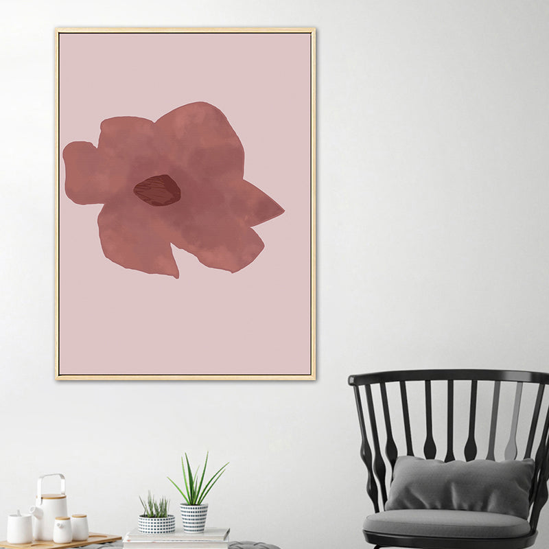 Pink Flower Canvas Wall Art Textured Nordic Living Room Wall Decor, Multiple Sizes