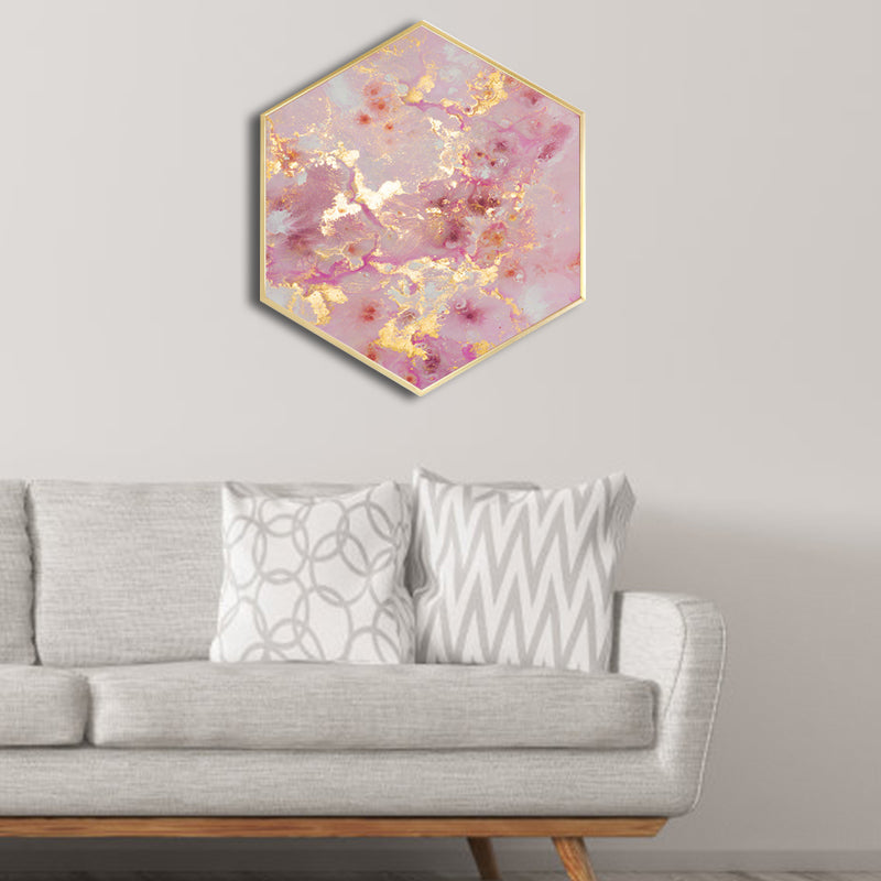 Abstract Canvas Print Pink Nordic Style Wall Decor for Dining Room, Multiple Sizes