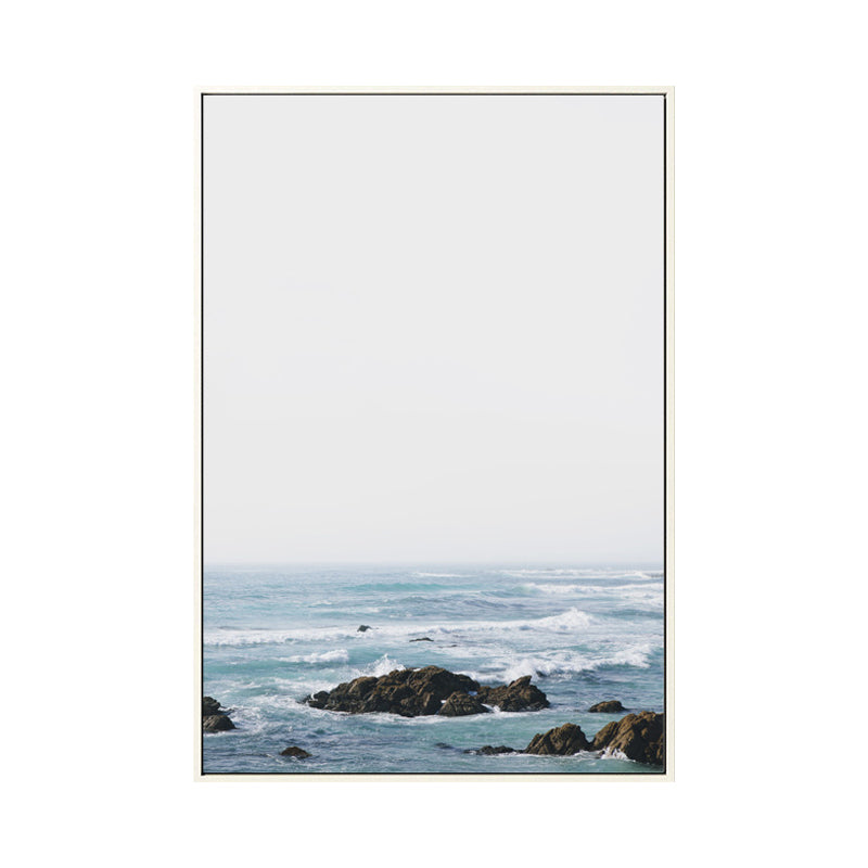 Blue Modern Canvas Wall Art Vast Sea Scenery Painting for Kitchen, Multiple Sizes