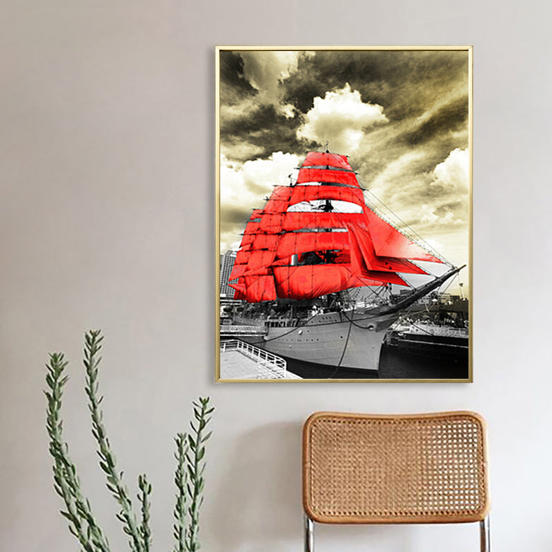 Photography Harbor Sailing Vessel Canvas Modern Textured Home Gallery Wall Art Print