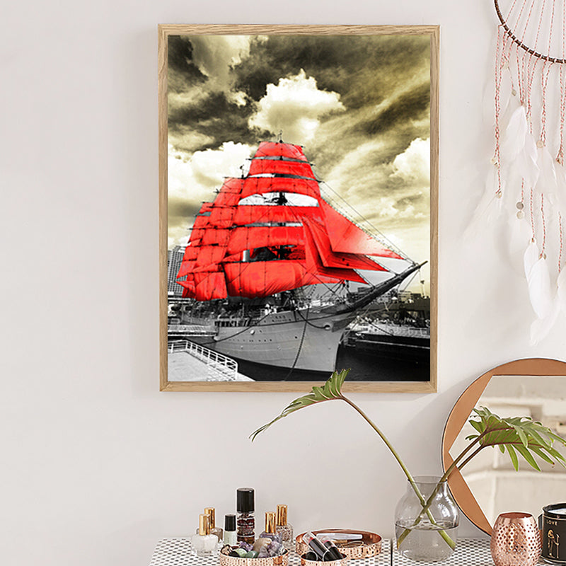 Photography Harbor Sailing Vessel Canvas Modern Textured Home Gallery Wall Art Print