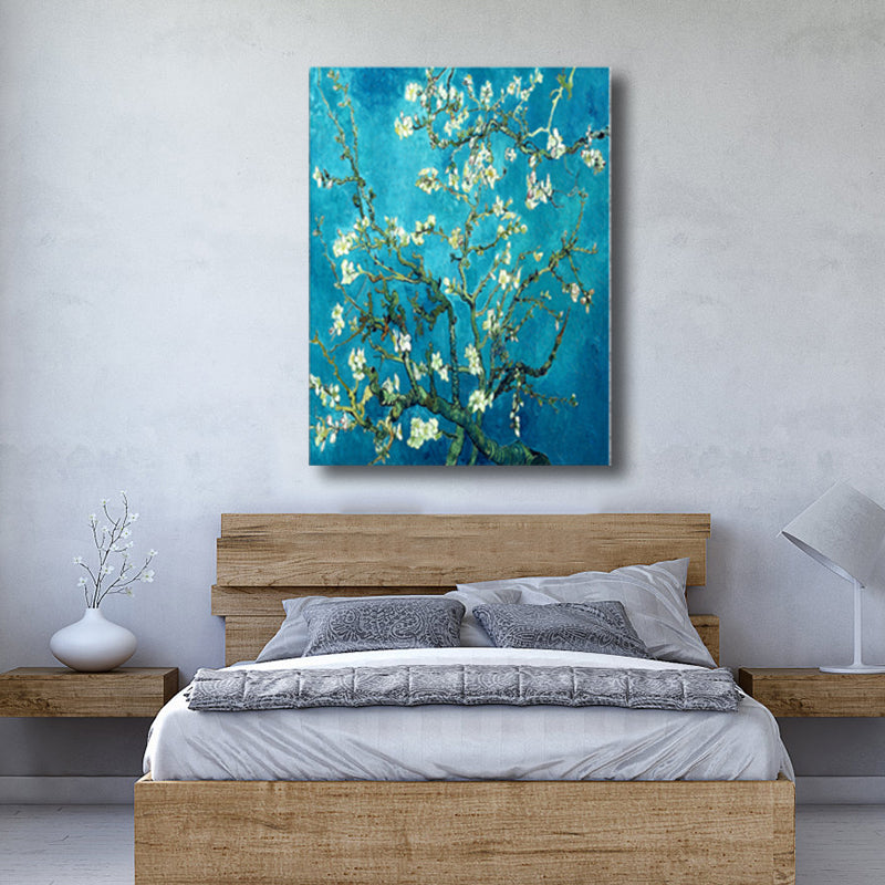 Contemporary Art Flower Tree Canvas Pastel Color Textured Painting for Living Room