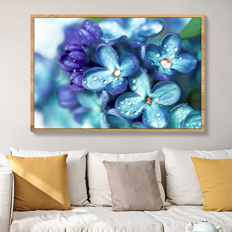 Textured Flowers Wall Art Decor Canvas Contemporary Style Painting for Living Room