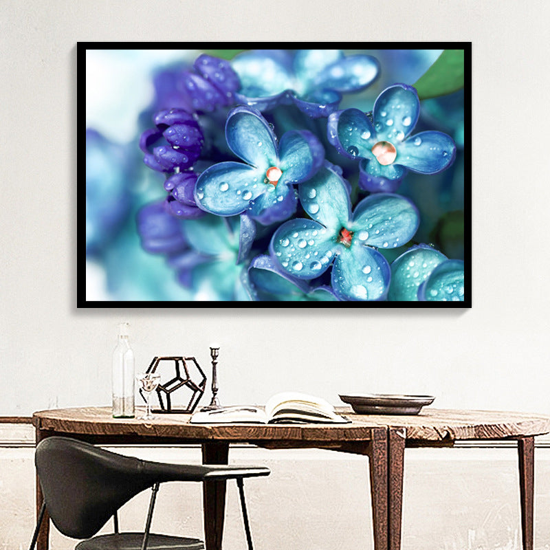 Textured Flowers Wall Art Decor Canvas Contemporary Style Painting for Living Room