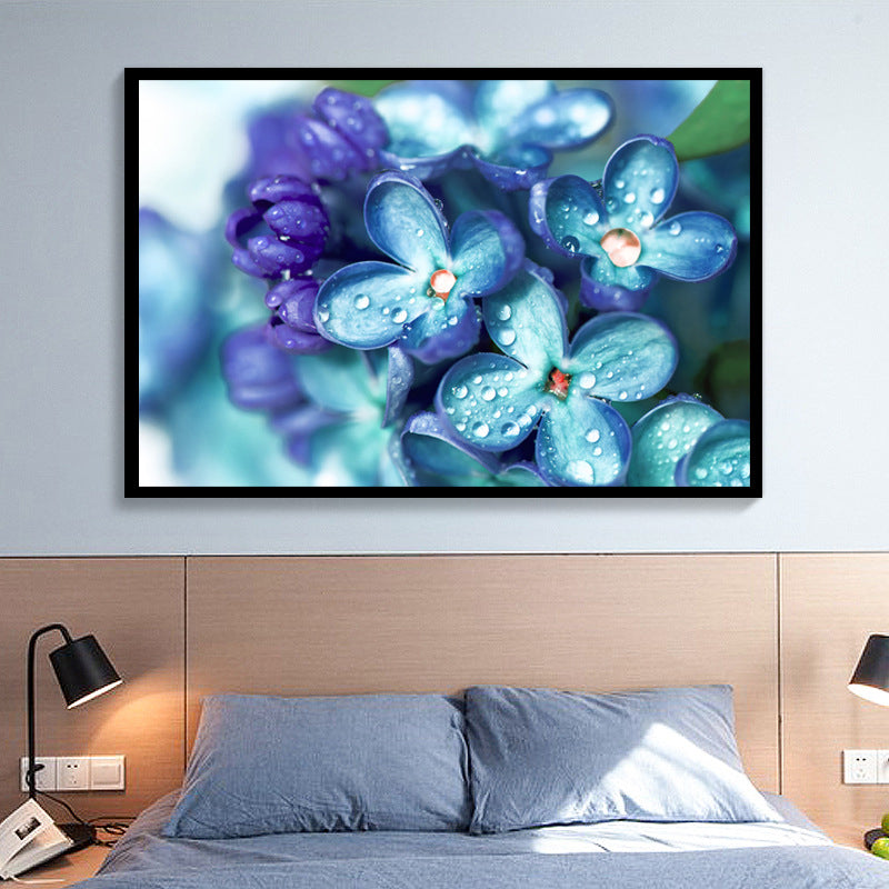 Textured Flowers Wall Art Decor Canvas Contemporary Style Painting for Living Room