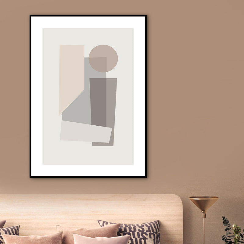 Geometric Shapes Canvas Print in Soft Color Contemporary Wall Art for Boys Bedroom