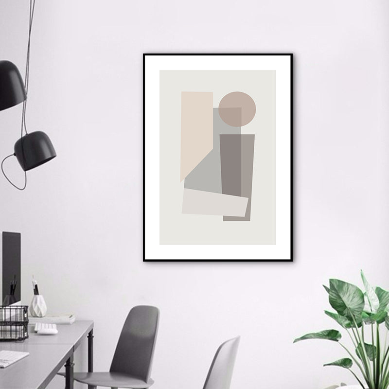 Geometric Shapes Canvas Print in Soft Color Contemporary Wall Art for Boys Bedroom