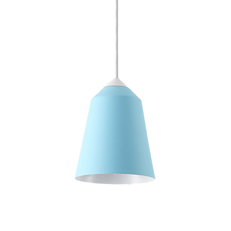 Bell Pendant Lighting Minimalist Metal 1 Light White/Blue/Gold Hanging Ceiling Light