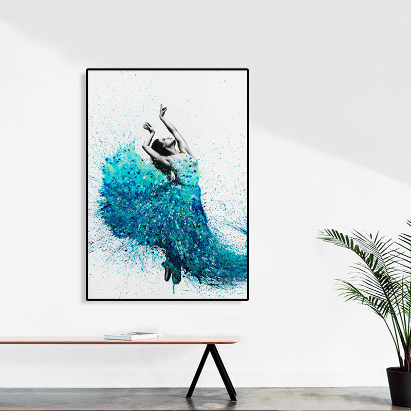 Mixed Media Dancing Girl Canvas Modern Textured Girls Bedroom Painting, Multiple Sizes