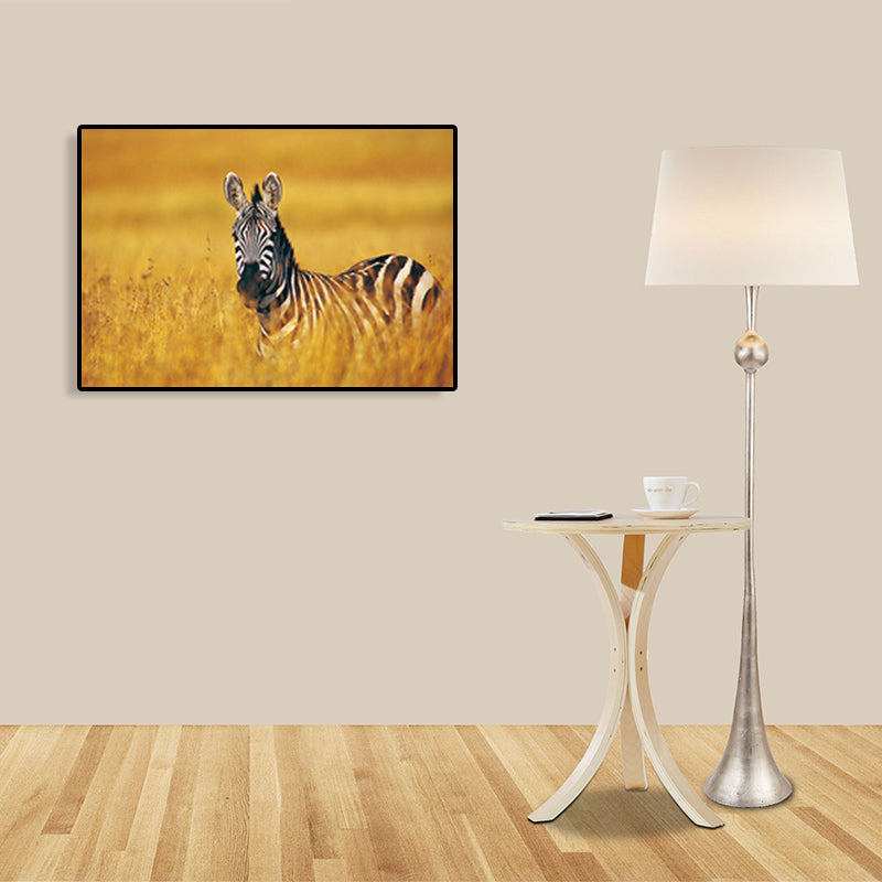 African Grassland Animal Art Print Contemporary Textured Canvas for Sitting Room