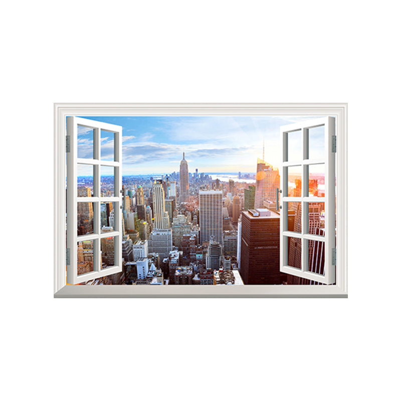 Textured City Scape Wall Decor Contemporary Style Canvas Painting, Multiple Sizes