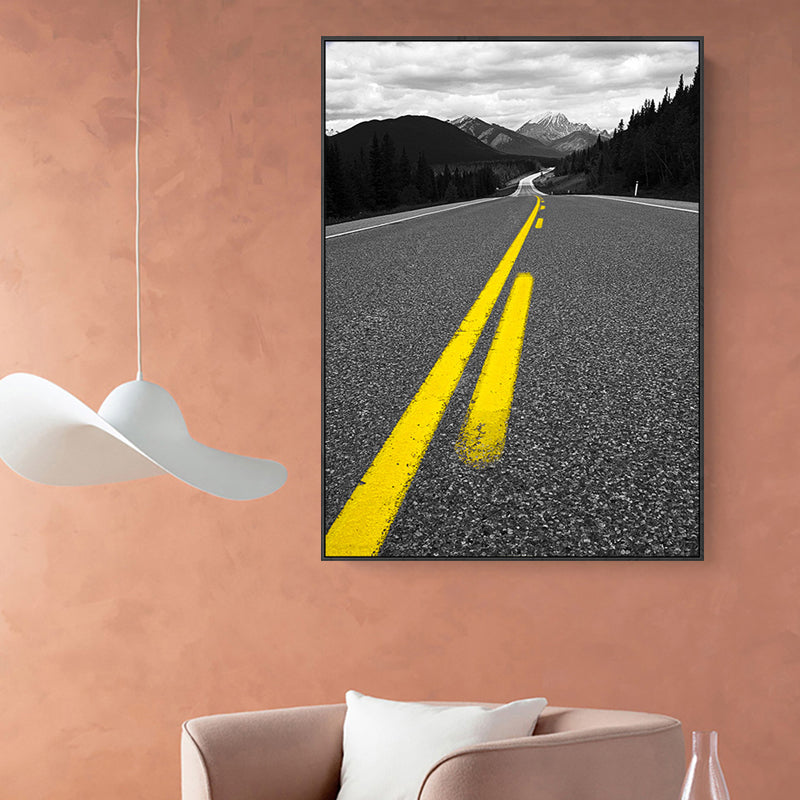 Textured Road View Painting Modern Canvas Wall Art Decor, Multiple Sizes Available