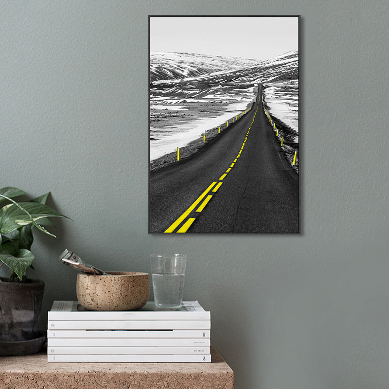 Textured Road View Painting Modern Canvas Wall Art Decor, Multiple Sizes Available