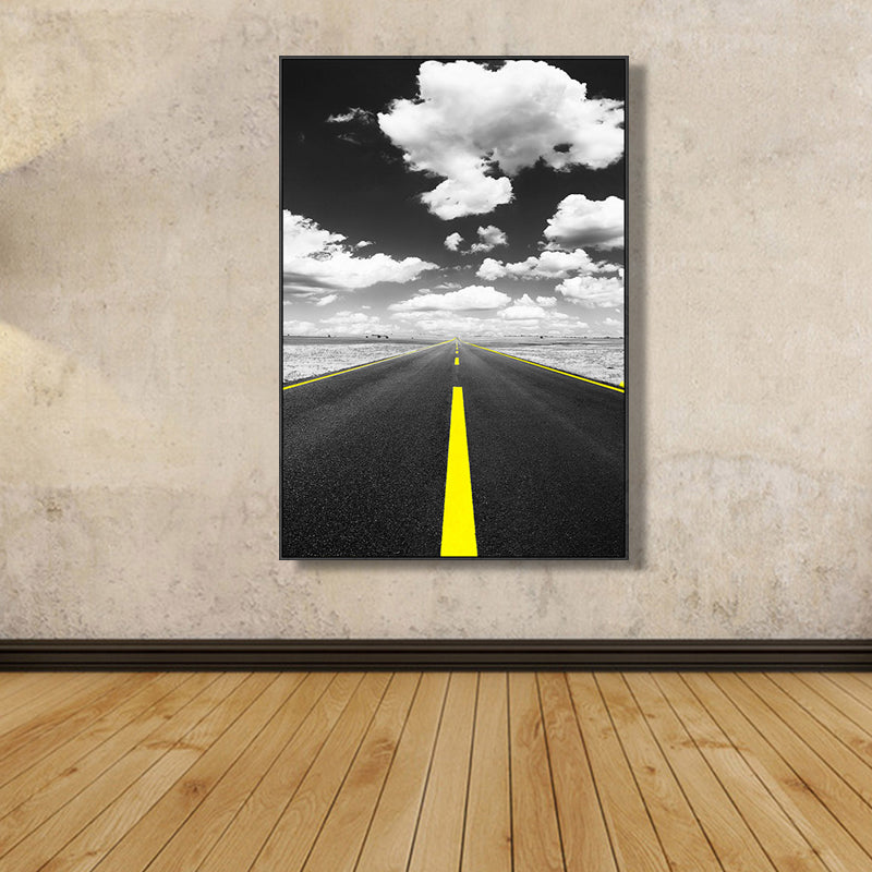 Textured Road View Painting Modern Canvas Wall Art Decor, Multiple Sizes Available