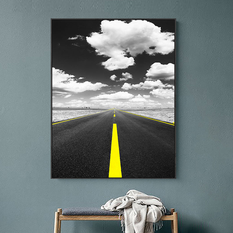 Textured Road View Painting Modern Canvas Wall Art Decor, Multiple Sizes Available