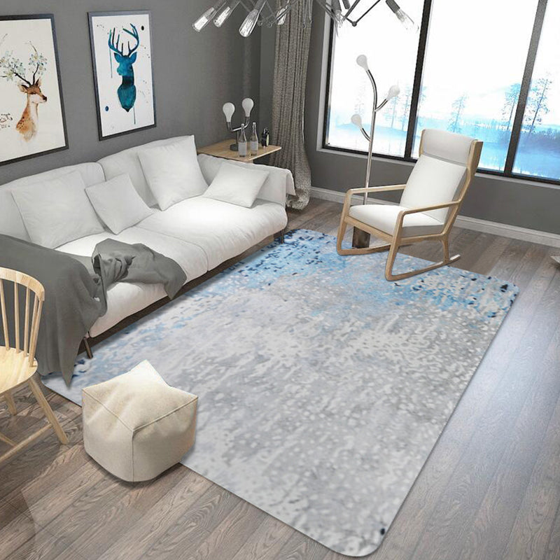 Funky Abstract Rug Grey Shabby Chic Rug Polyester Pet Friendly Non-Slip Backing Washable Area Rug for Living Room