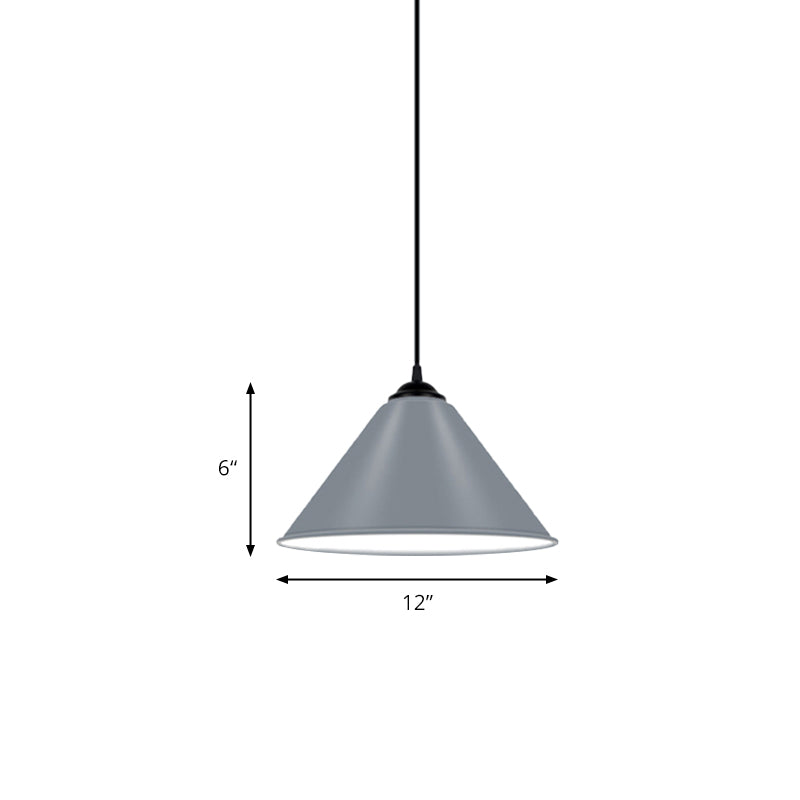 Kegelhangende licht Modern metaal 1 lichtroze/geel/groene hanglamp, 12 "/14"/16 "dia