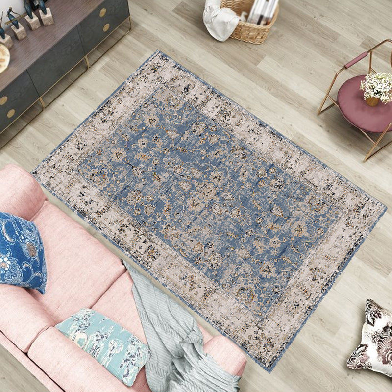 Vintage Medallion Pattern Rug Multicolor Polyester Rug Washable Pet Friendly Anti-Slip Carpet for Living Room