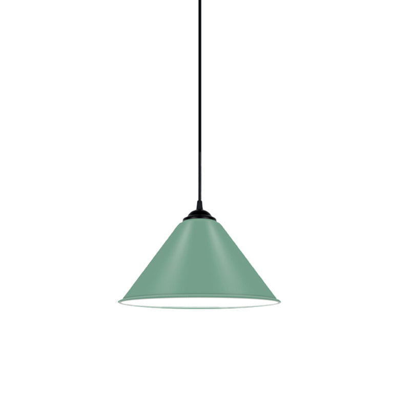 Kegelhangende licht Modern metaal 1 lichtroze/geel/groene hanglamp, 12 "/14"/16 "dia