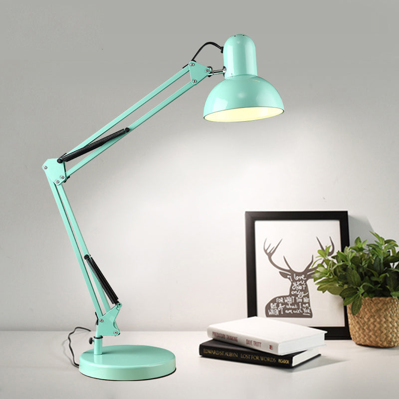 Dome Shade Task Desk Lamp Modernism Style Metal 1 Head Bedroom Reading Light in Green/Red