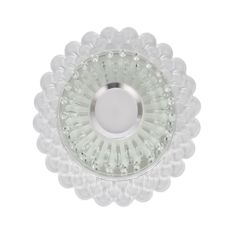 Kristal ronde/vierkant plafond spoeling eenvoudige led spoelbevestiging verlichtingsarmatuur in chroom voor gang, warm/wit/multi -kleurenlicht