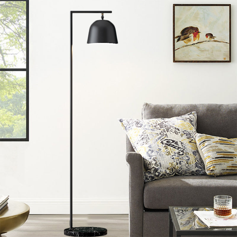 Minimal Bucket Reading Floor Light Metal 1-Light Bedroom Floor Lisez d'éclairage en noir / or