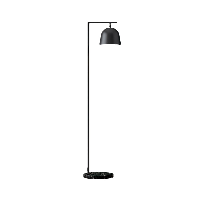 Minimal Bucket Reading Floor Light Metal 1-Light Bedroom Floor Reading Lighting in Black/Gold