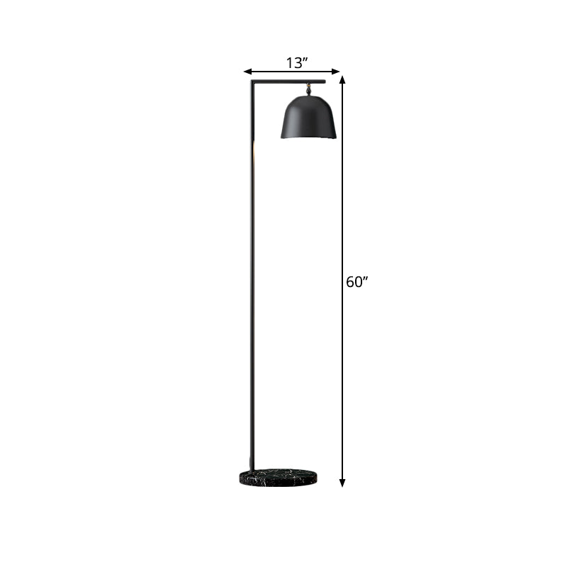 Luce da pavimento di lettura del secchio minimo metallo 1 luci di lettura per la lettura della camera da letto in nero/oro