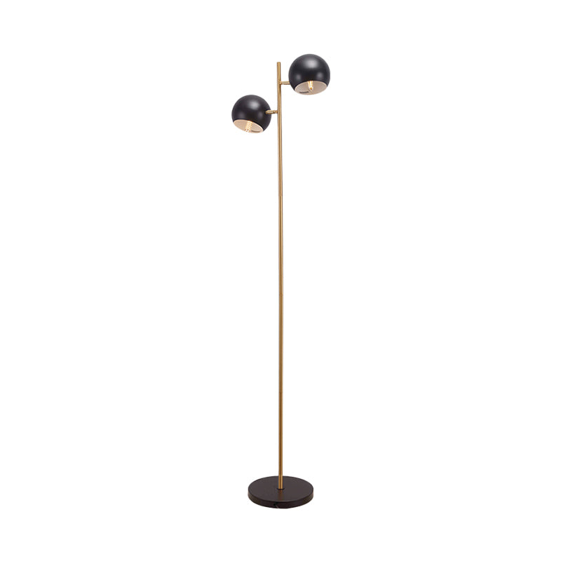 Contemporary Globe Floor Lamp Metal21-Head Living Room Standing Lighting in Black and Gold