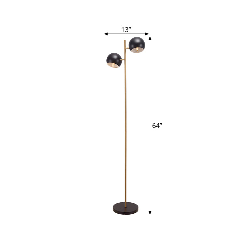 Contemporary Globe Floor Lamp Metal21-Head Living Room Standing Lighting in Black and Gold