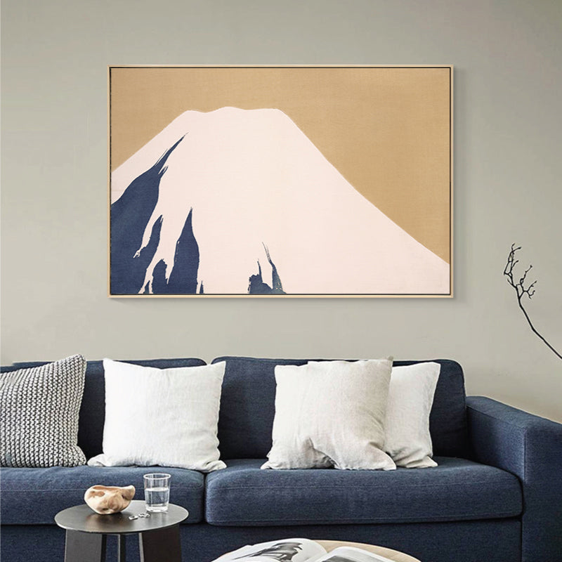 Pastel Mountain Canvas Wall Art Nature Scenery Asian Textured Wall Decor for Room