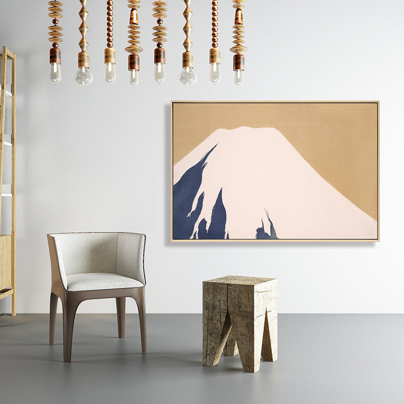 Pastel Mountain Canvas Wall Art Nature Scenery Asian Textured Wall Decor for Room